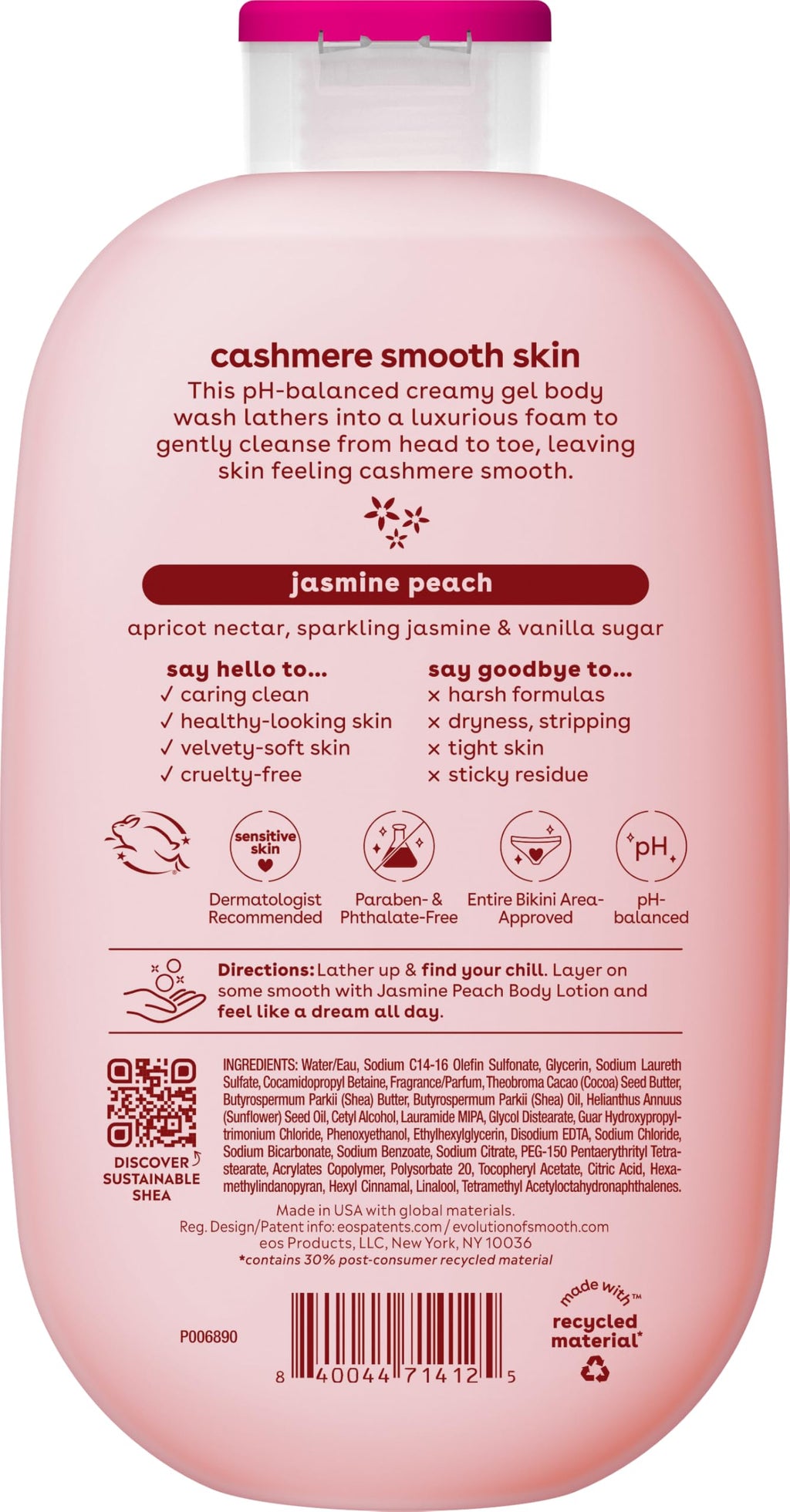 eos Cashmere Body Wash- Vanilla Cashmere, Creamy Gel with Shea Butter, 16 fl oz Jansha Store
