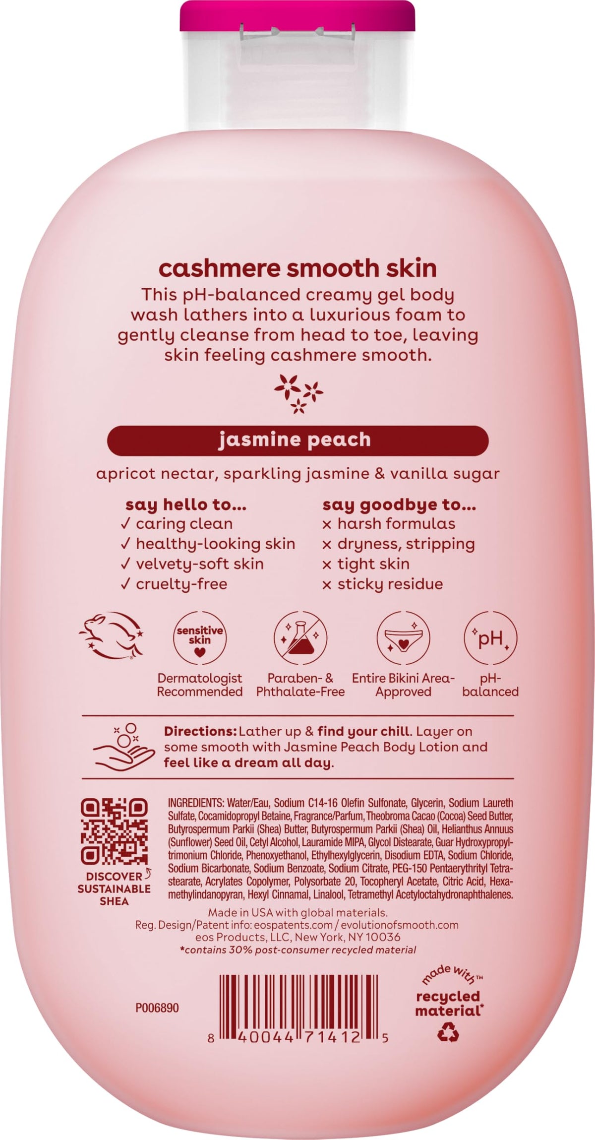 eos Cashmere Body Wash- Vanilla Cashmere, Creamy Gel with Shea Butter, 16 fl oz Jansha Store