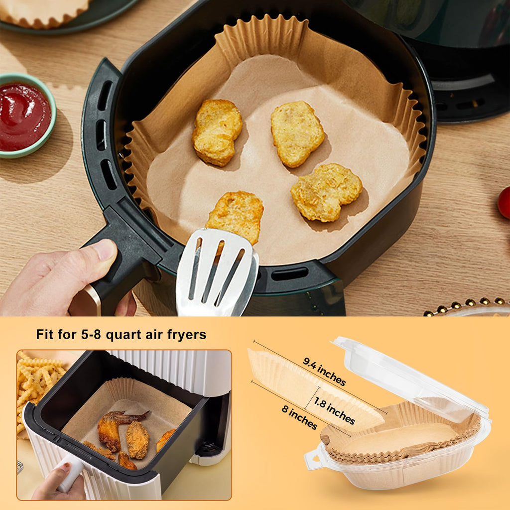 Air Fryer Liners Disposable, 100Pcs Parchment Paper 6.5" Square for 3-5QT Jansha Store