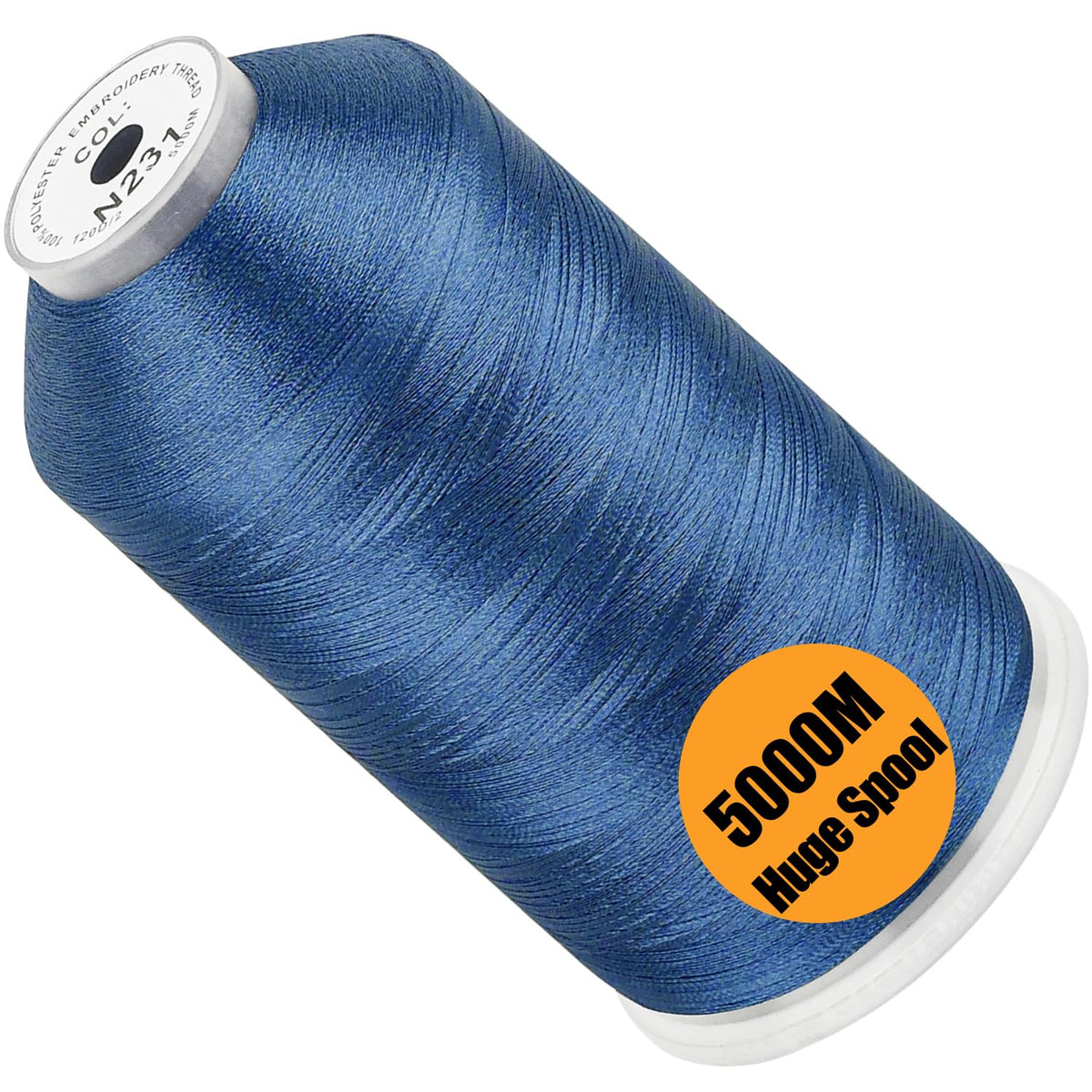 New brothread 5000M Huge Spool Embroidery Machine Thread - White Jansha Store