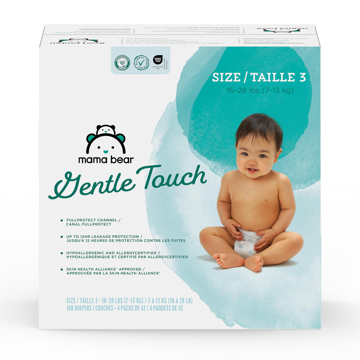 Amazon Brand - Mama Bear Gentle Touch Baby Diapers, Size 5, 27+ lb, Leak Protection, 12 Hours Protection, Wetness Indicator, Hypoallergenic, 132 Count (4 packs of 33) Jansha Store