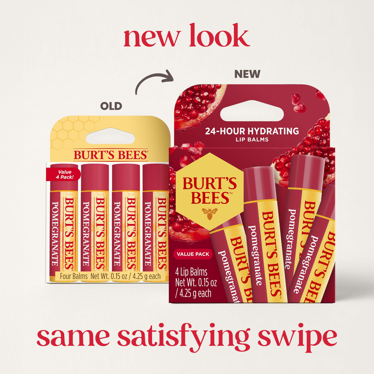 Burt's Bees Lip Balm, Pomegranate, 0.15 oz., 4 Tubes Jansha Store