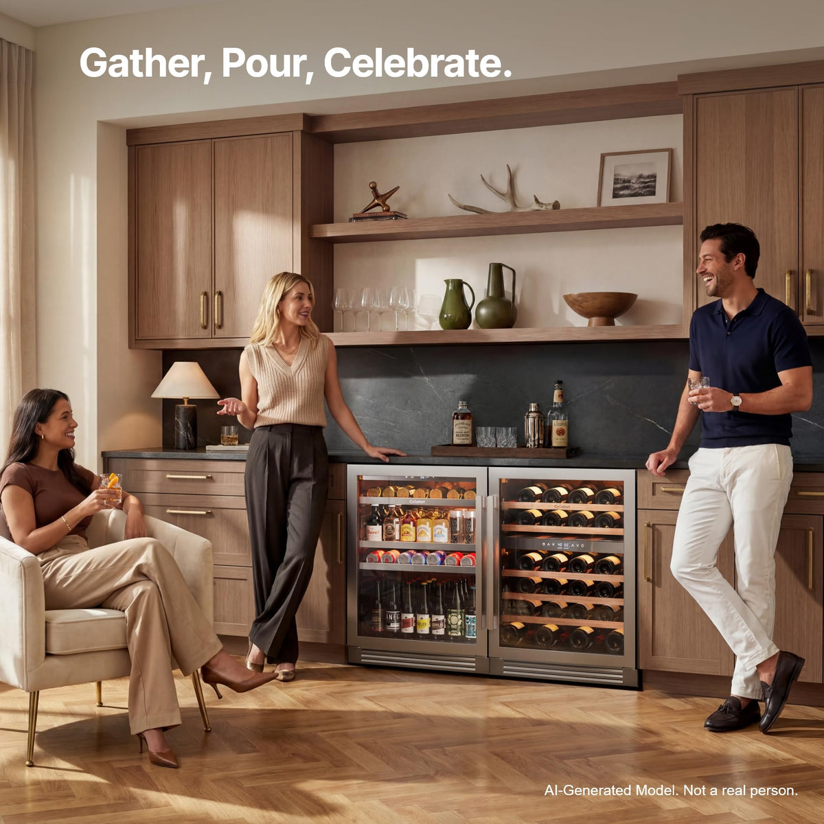 Ca'Lefort 24'' Beverage Refrigerator, 180 Can Beverage Fridge Under Counter Jansha Store