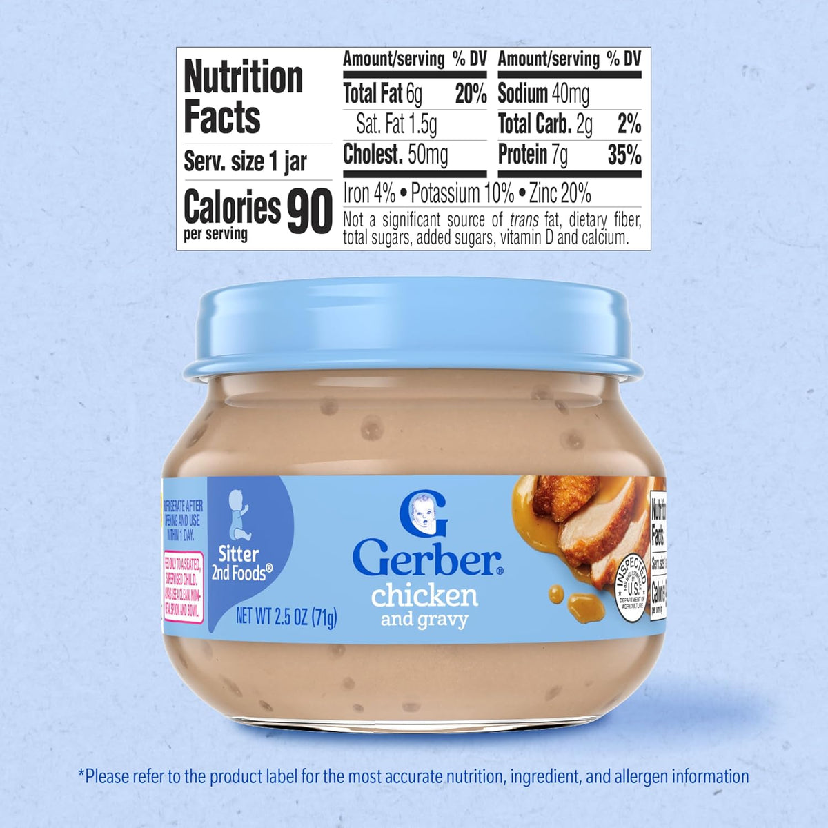 Gerber Stage 2 Chicken and Gravy Baby Food, 2.5 Oz, 10 Pack Jansha Store