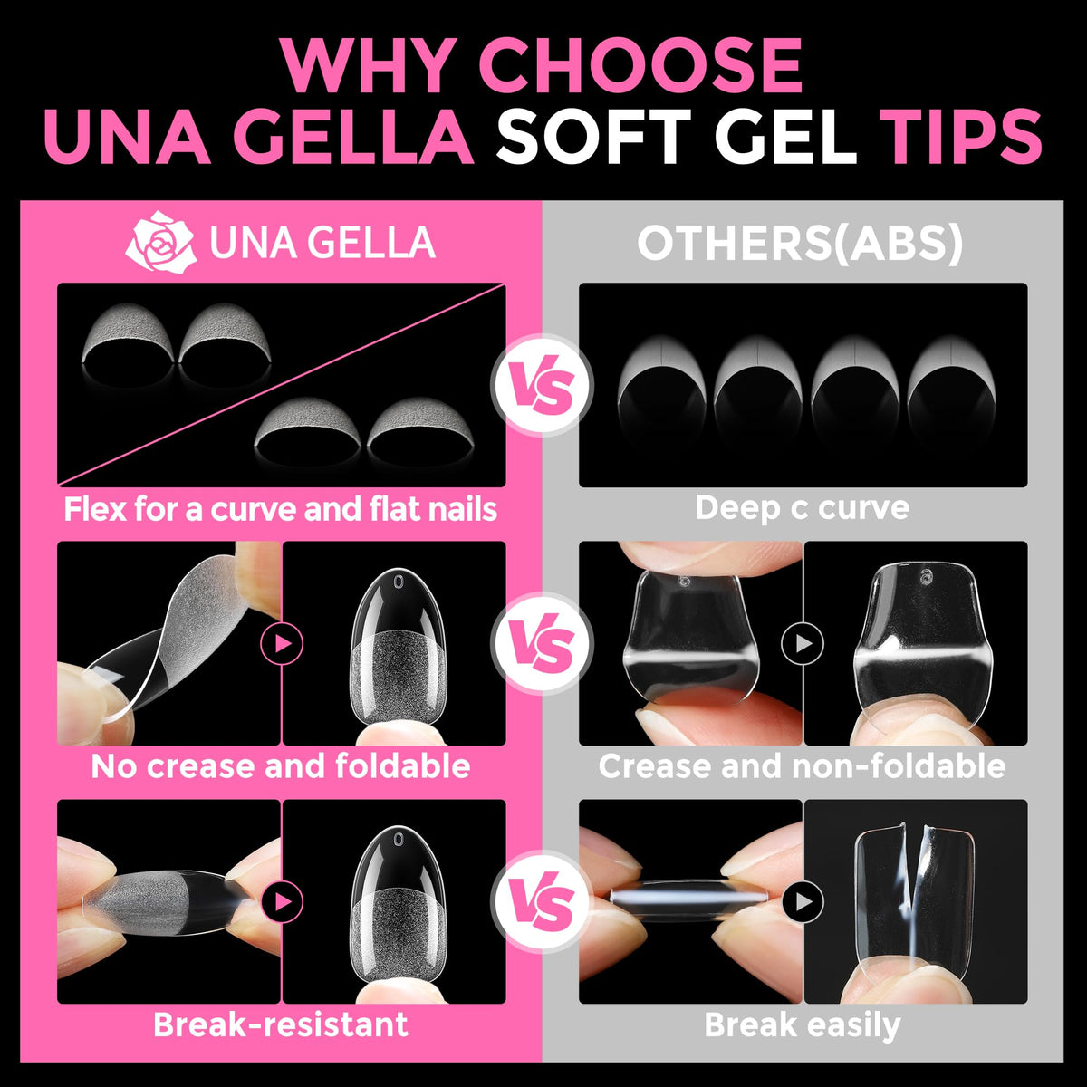 UNA GELLA Extra Short Square Kids Nail Tips 216Pcs Squoval Press On Nails Jansha Store