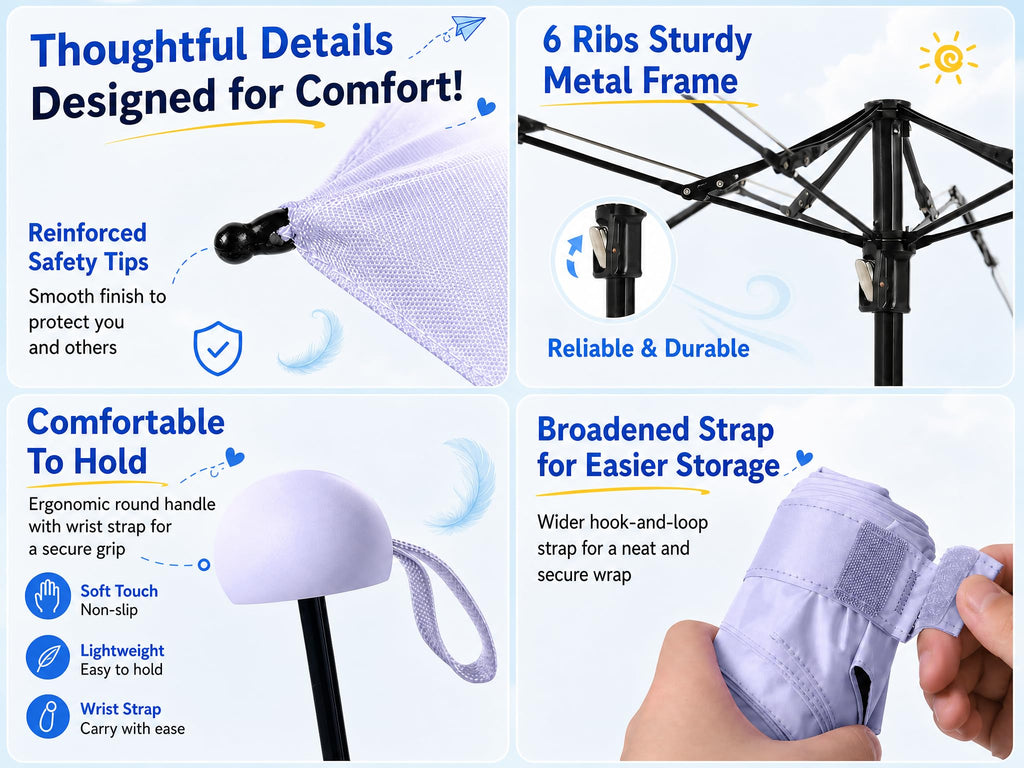 BAODINI Mini Travel Umbrella with UV Sun Protection, Compact Pocket-Size Jansha Store