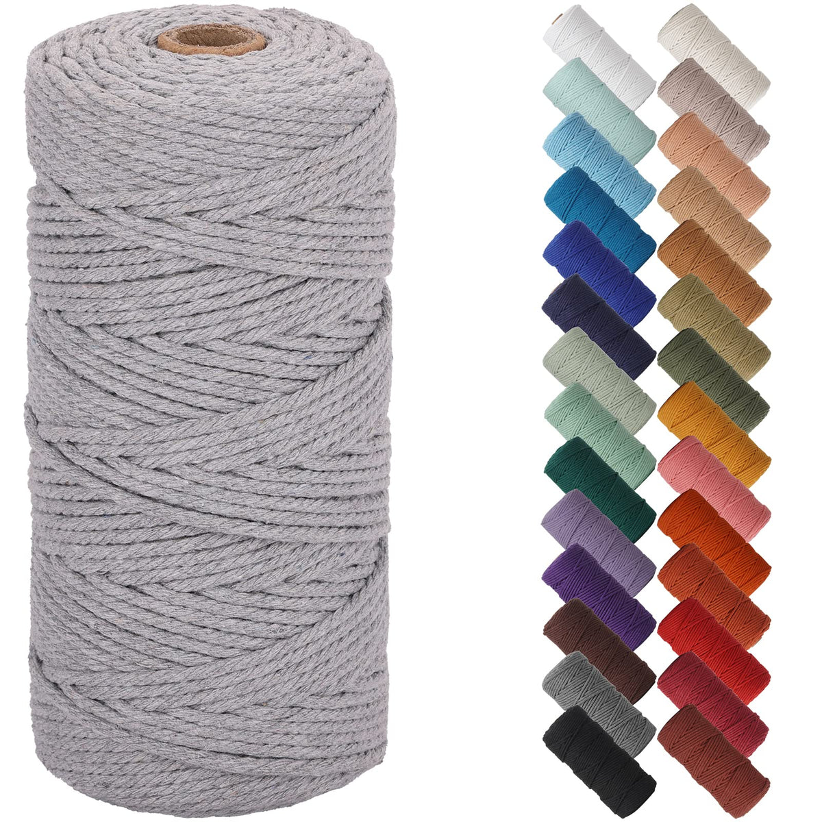 NOANTA Baby Blue Macrame Cord 3mm x 109yards, Cotton Rope Macrame Yarn Jansha Store