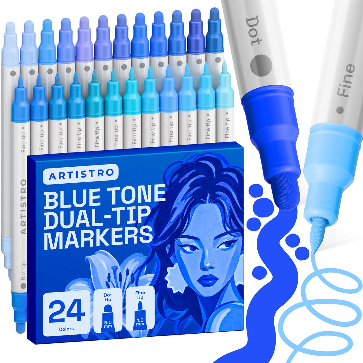 ARTISTRO 36 Multicolor Dual-Tip Acrylic Paint Marker Pens Jansha Store