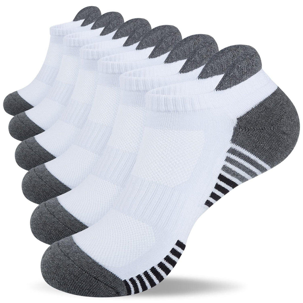 Lapulas Athletic Running Ankle Socks, Low Cut Cushioned Anti-Blister Tab Sports Socks Men Women 6Pairs Jansha Store