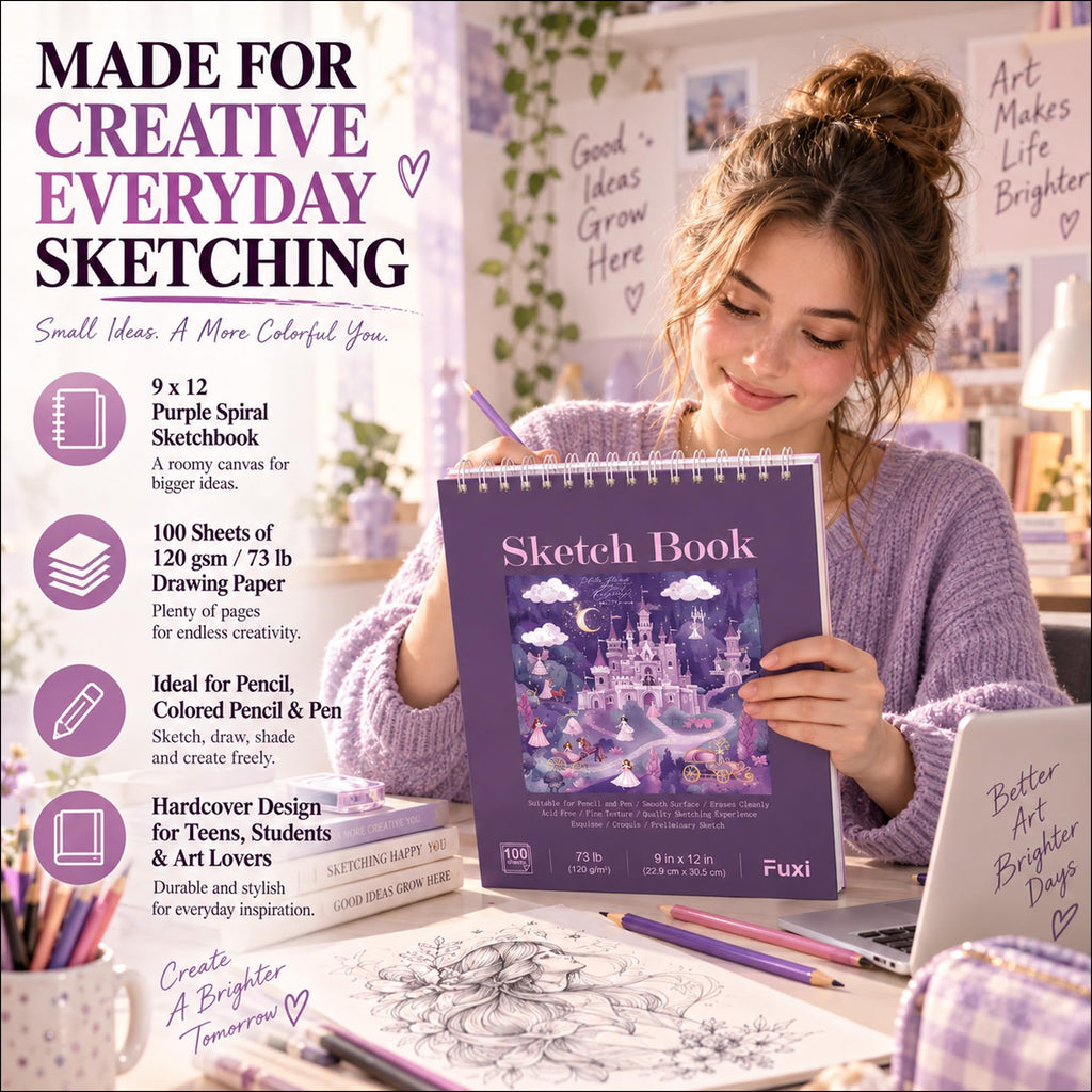Fuxi Coloring Book & Sketchbook Set, 2-Pack, 9 x 12 in Jansha Store