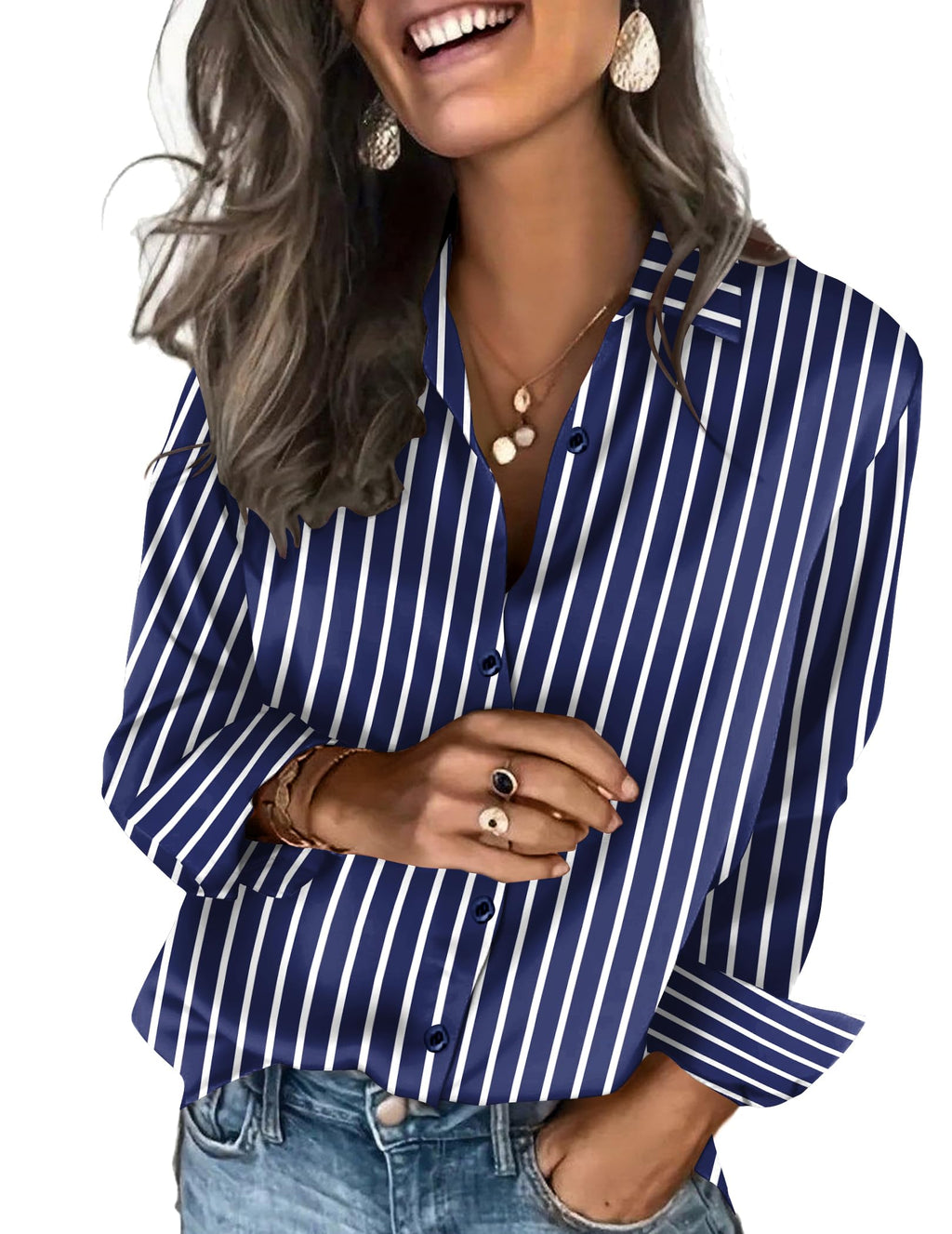 Zeagoo Satin Blouses for Women Silk Button Down Shirts Long Sleeve Tops Jansha Store