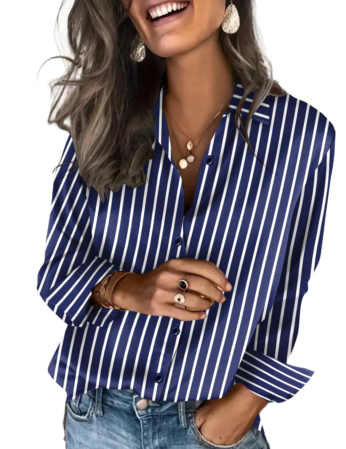 Zeagoo Satin Blouses for Women Silk Button Down Shirts Long Sleeve Tops Jansha Store