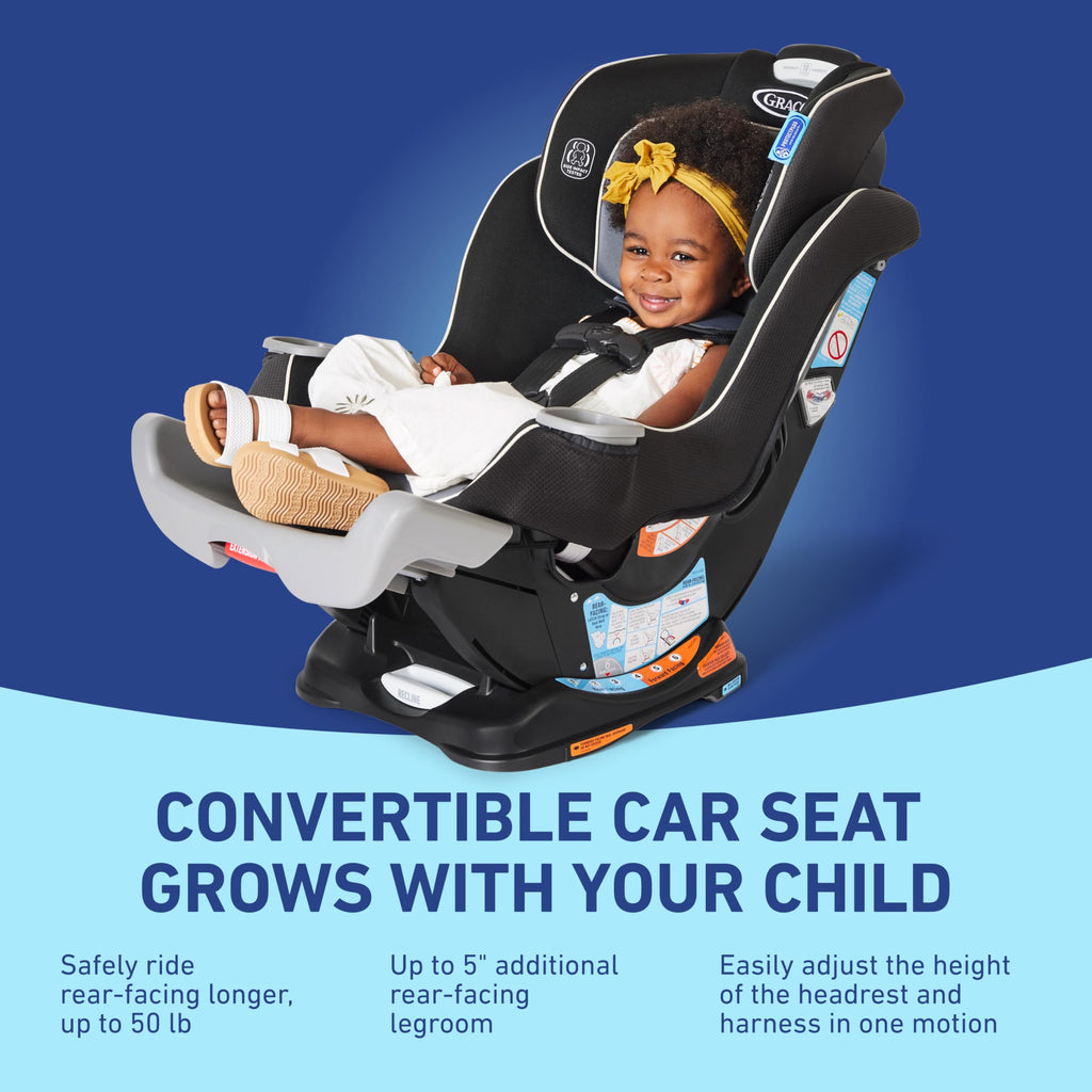 Graco Extend2Fit 2-in-1 Convertible Car Seat, Gotham Jansha Store