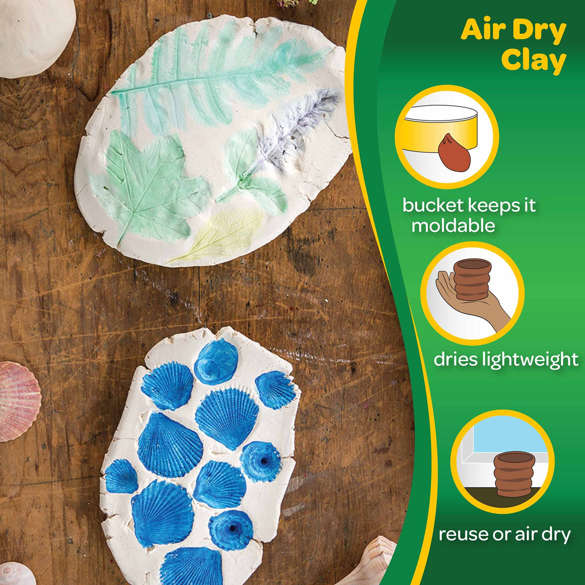 Crayola Air Dry Clay (5lbs), Teacher Supplies, Natural White Modeling Clay for Kids, Sculpting Material, Bulk Craft Supplies for Art Classrooms Jansha Store