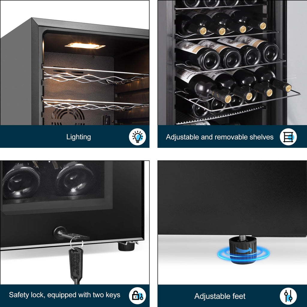 24 Inch Upgraded Dual Zone Wine and Beverage Refrigerator Cooler Jansha Store
