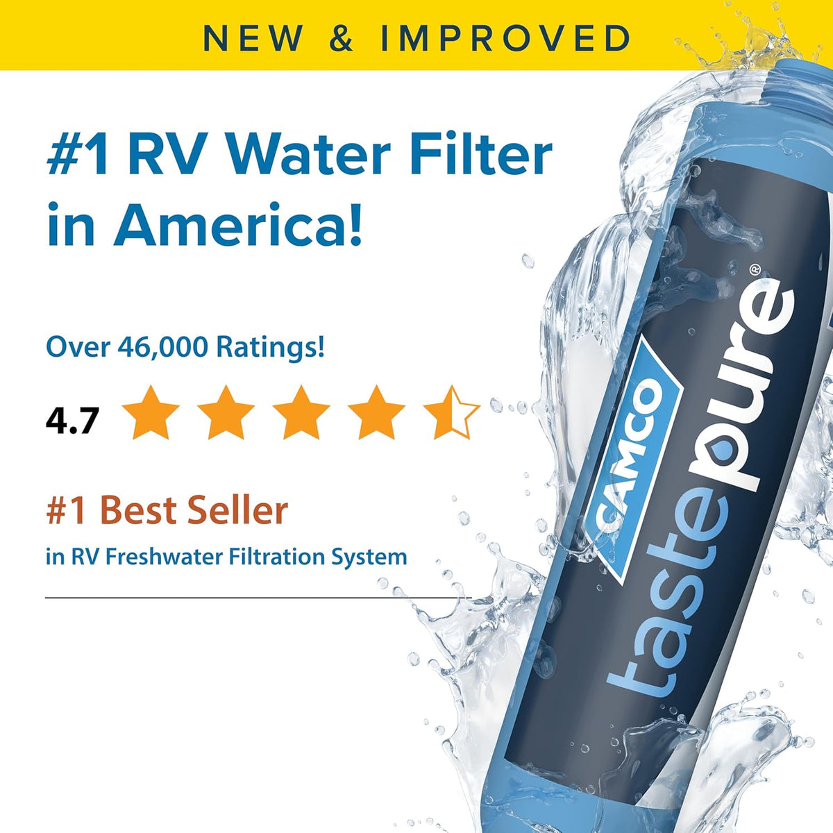 Camco Tastepure RV Water Filter - GAC & KDF Filtration - Made in the USA Jansha Store