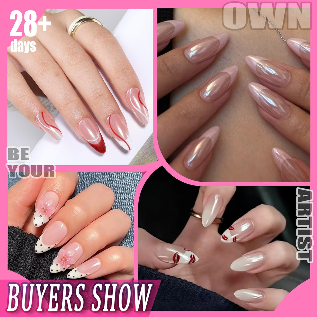 UNA GELLA Short Almond Nail Tips 504PCS Short Fake Nails Soft Press Ons Jansha Store