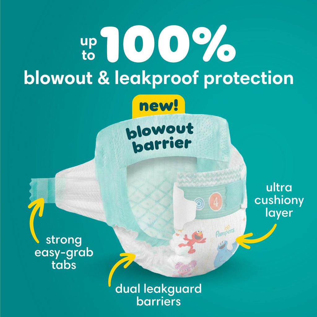 Pampers Baby Dry Ultra Cushiony Diapers, Size 3 (13-26 lbs), 104 Count, Up to 100% Leakproof (Packaging May Vary) Jansha Store