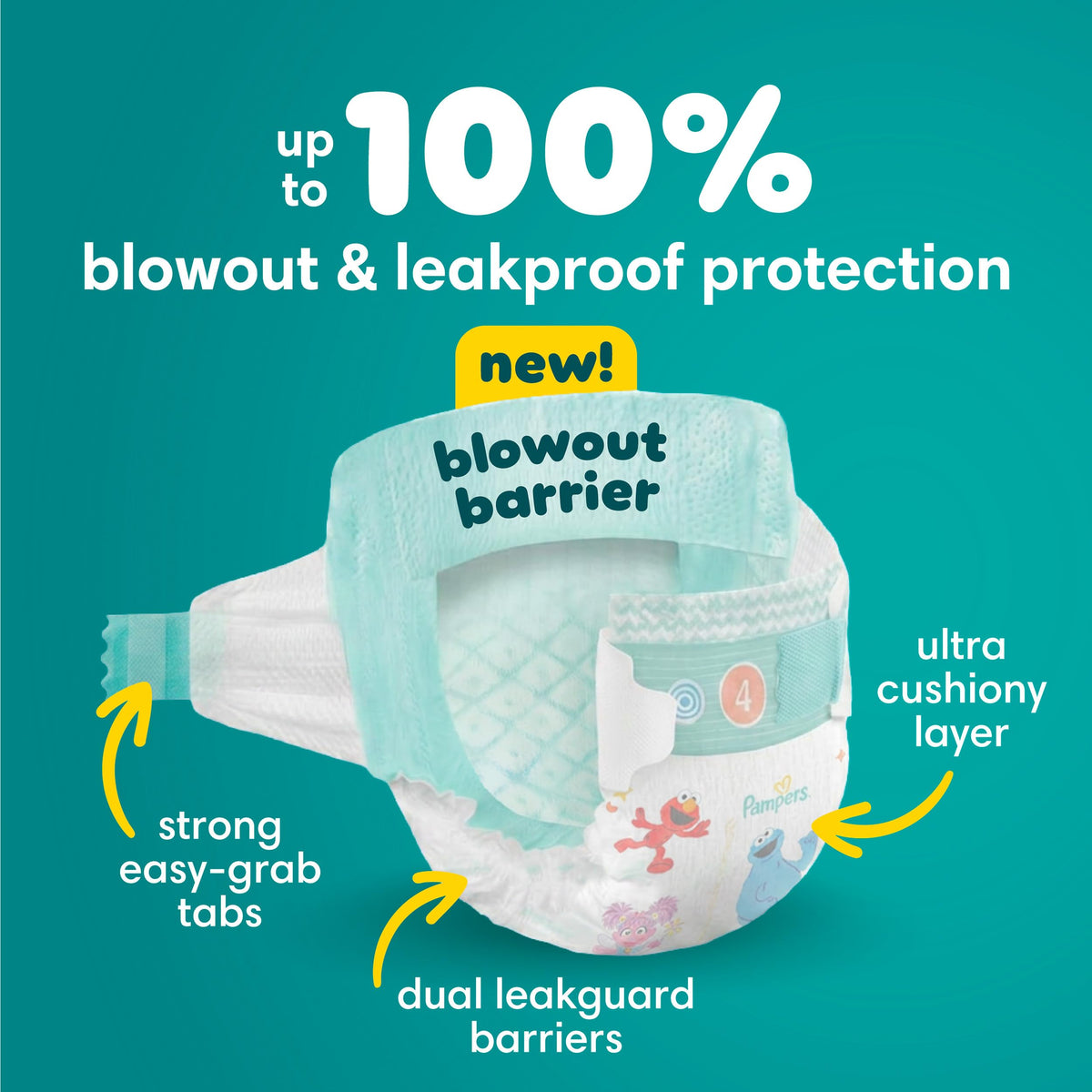 Pampers Baby Dry Ultra Cushiony Diapers, Size 3 (13-26 lbs), 104 Count, Up to 100% Leakproof (Packaging May Vary) Jansha Store