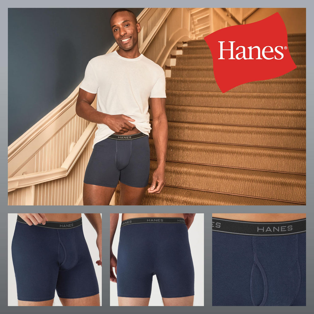 Hanes mens Underwear Boxer Briefs Pack, Cool & Breathable Cotton Moisture-wicking Underwear for Men, No Ride Up Jansha Store