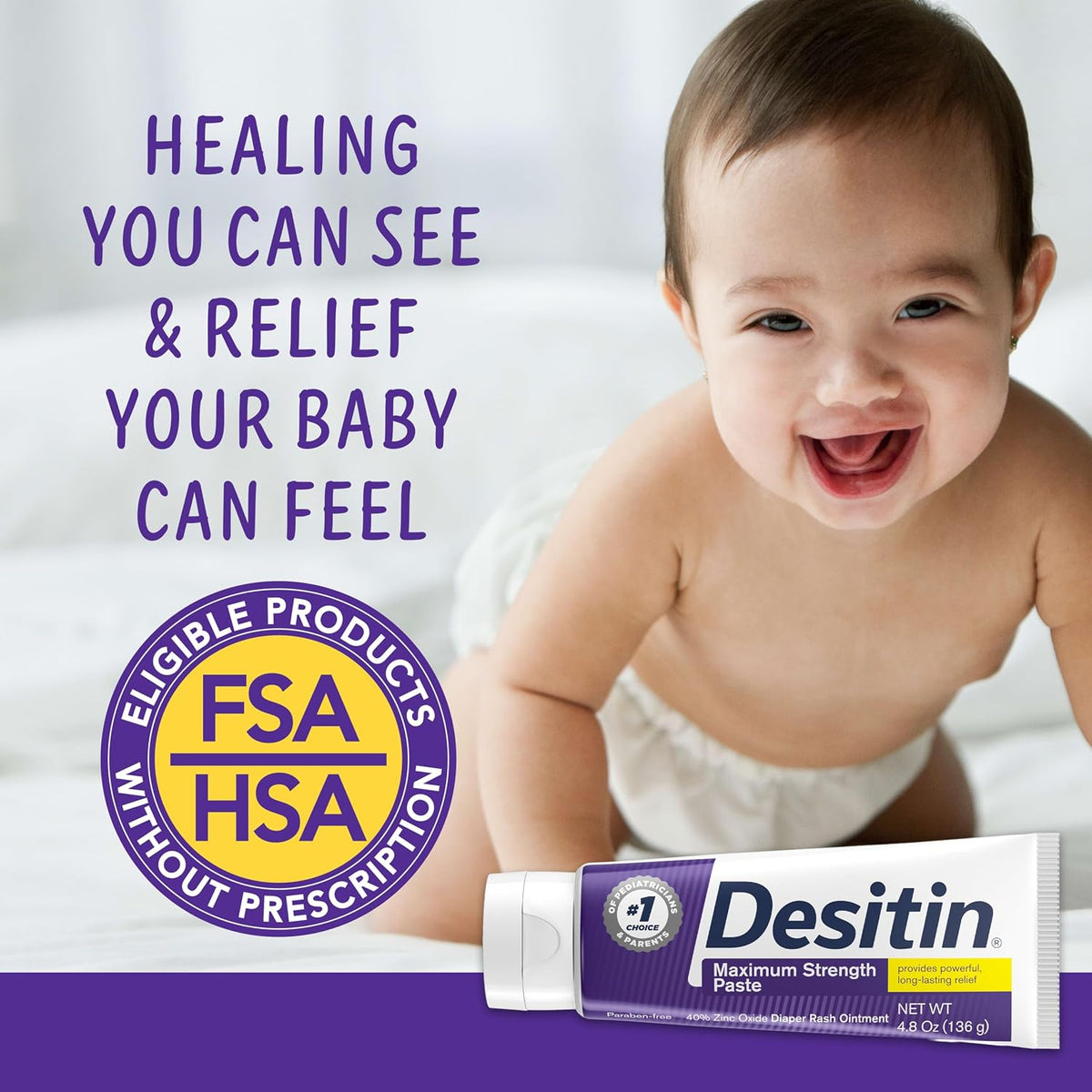 Desitin Maximum Strength Diaper Rash Paste, 40% Zinc Oxide, 4.8 oz Jansha Store
