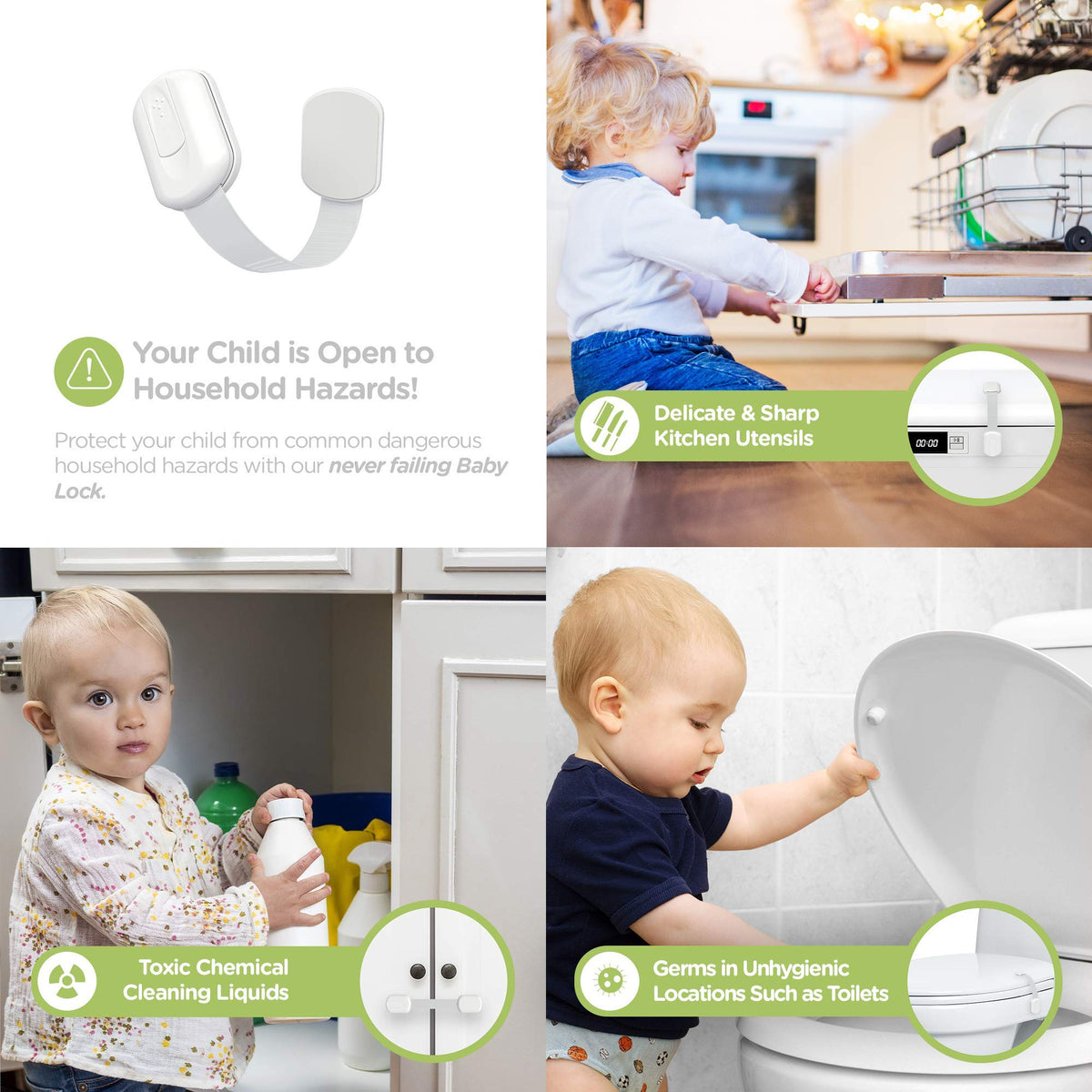 SKYLA HOMES Cabinet Strap Locks for Baby Proofing, 2 Pack, Gray Jansha Store