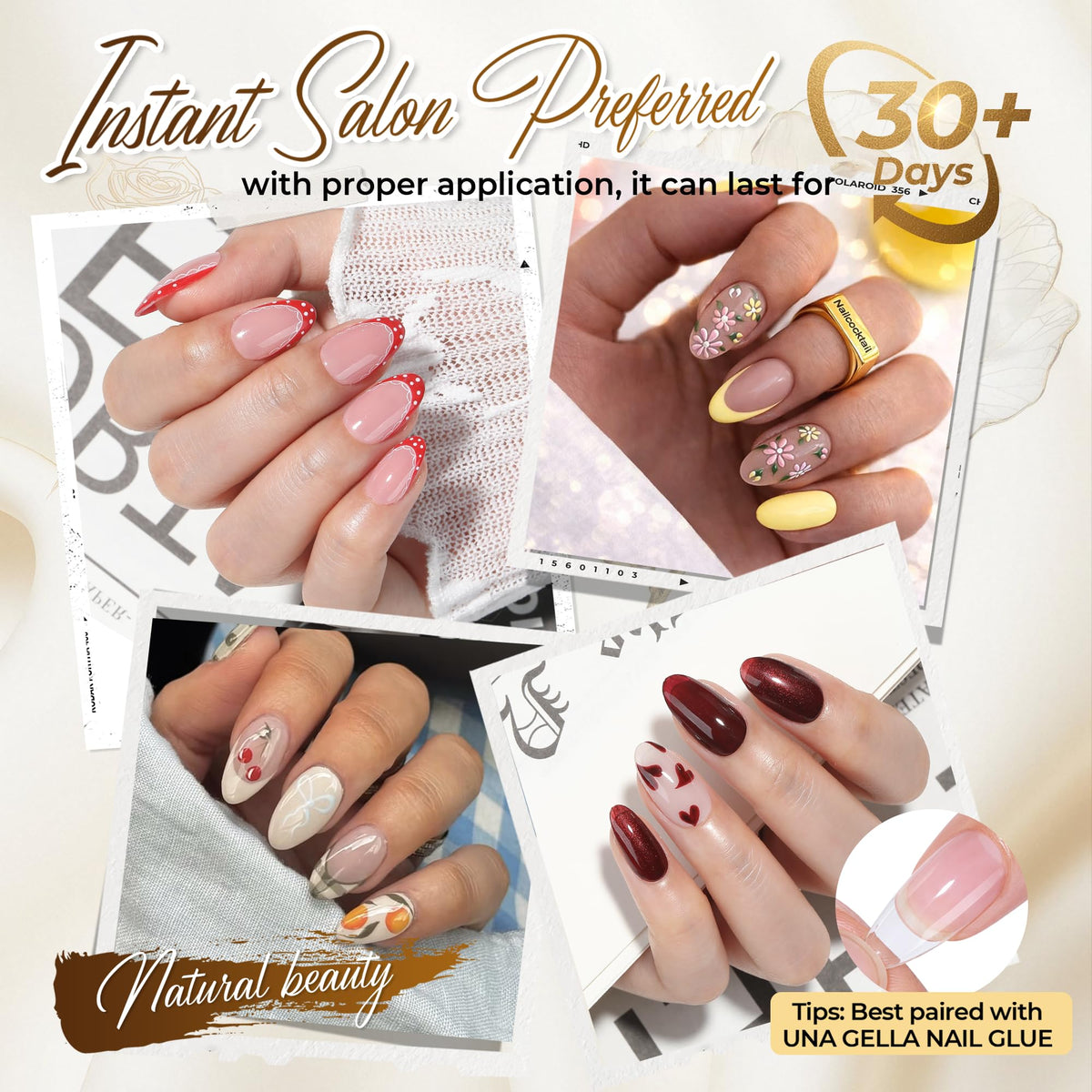 UNA GELLA Short Almond Nail Tips 504PCS Short Fake Nails Soft Press Ons Jansha Store