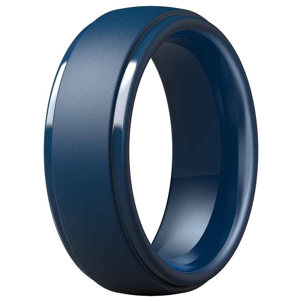 ThunderFit Silicone Rings for Men, Step Edge Rubber Wedding Bands 10mm Wide Jansha Store