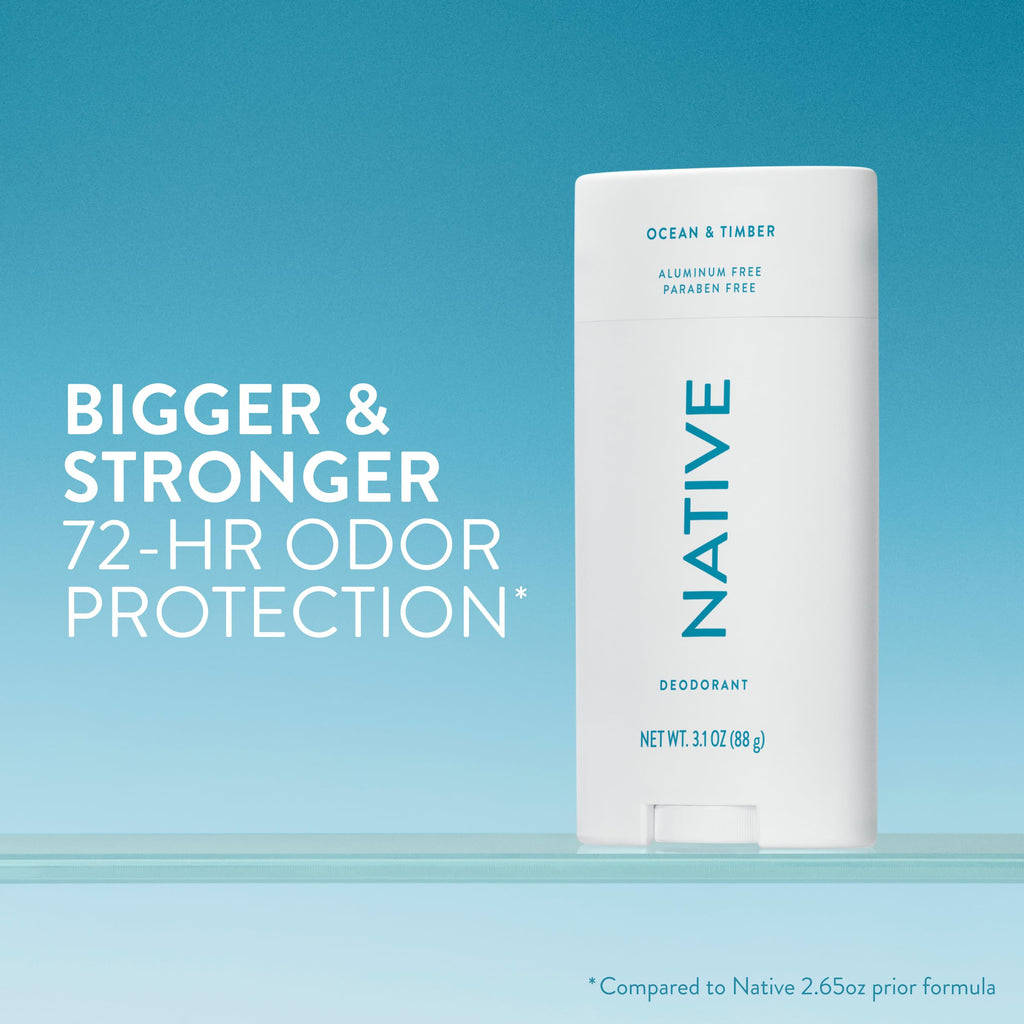 Native Aluminum Free Deodorant, Vanilla & Sandalwood, Large Size Stick, 72 Hour Odor Control, for Women & Men, Contains Naturally Derived Ingredients, 3.1 oz Jansha Store