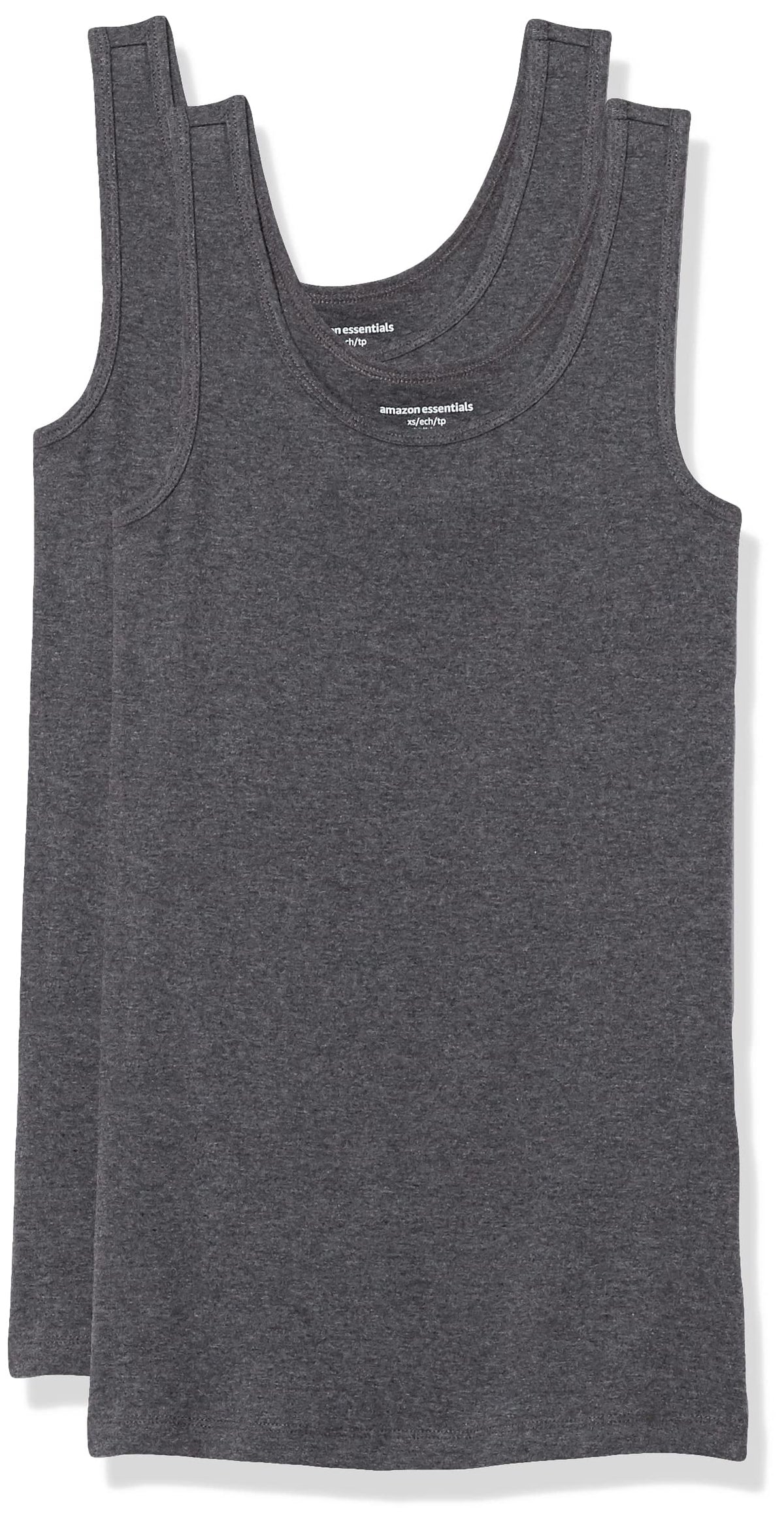 Amazon Essentials Women's Slim-Fit Ribbed Scoop Neck Tank Tops, Pack of 2 Jansha Store