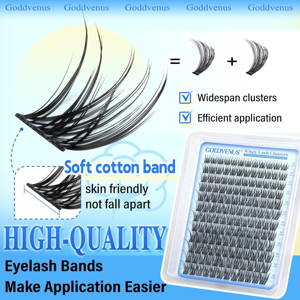 Brown Lash Clusters Natural For Soft Glam 300Pcs Wispy Lashes Cluster Eyelash Cluster Extensions C Curve Individual Lashes DIY Lash Extension Waterproof & Long - Lasting (10-16mm) Jansha Store
