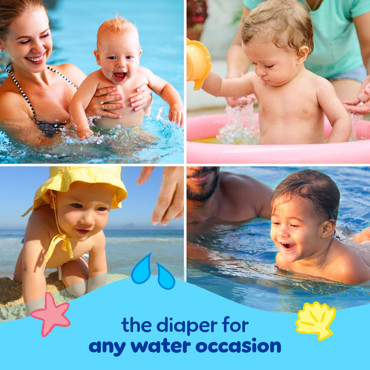 Pampers Splashers Swim Diapers, Size 4, 18 Count, Disposable Swim Diapers, Contains Mess, No Swell Jansha Store