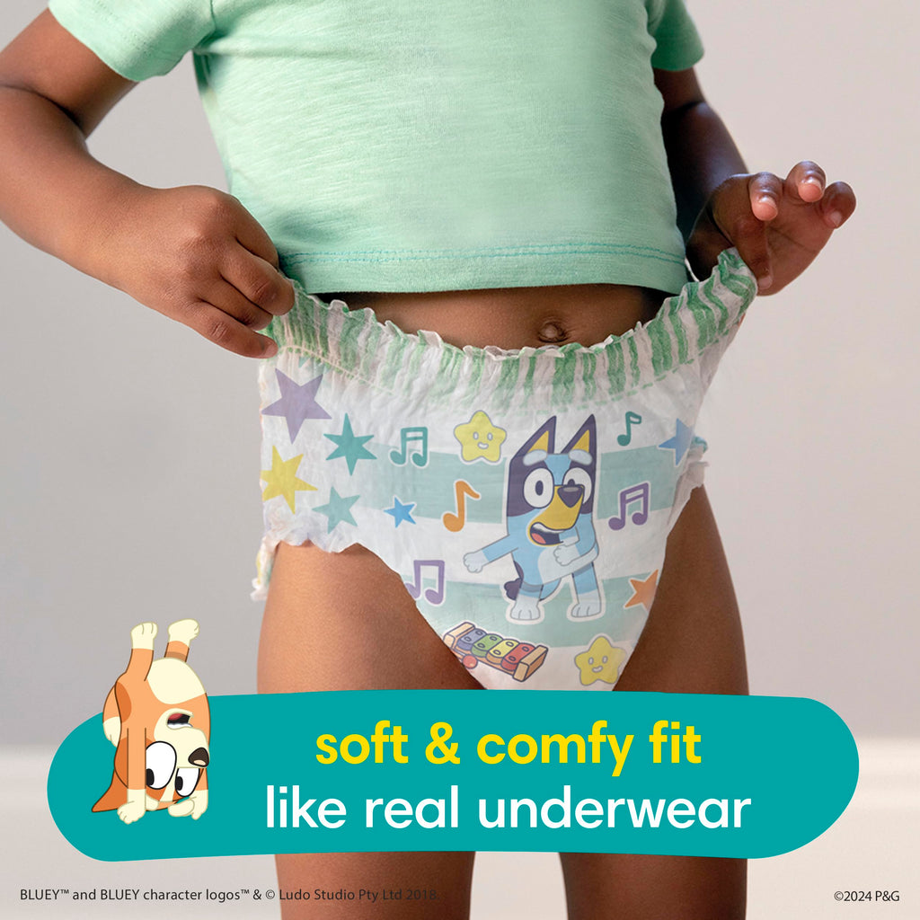 Easy Ups Girls & Boys Potty Training Pants, Size 7 (5T-6T), 84 Count, Bluey Absorbent Pull Up Training Underwear, Up to 100% Leakproof Day and Night, Hypoallergenic Jansha Store