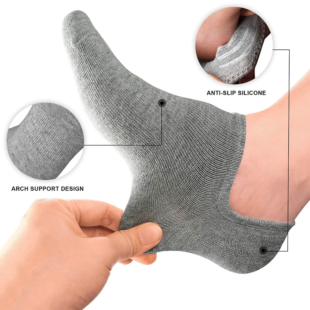 wernies No Show Socks Women Low Cut Ankle Socks Non Slip 4/8 Pairs Jansha Store