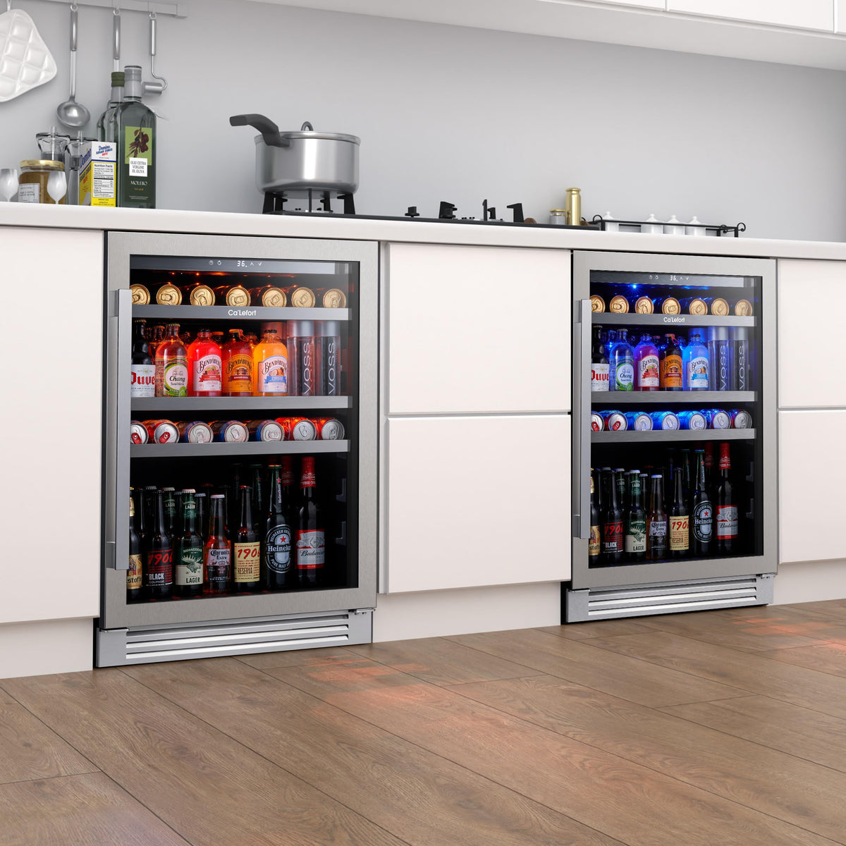 Ca'Lefort 24'' Beverage Refrigerator, 180 Can Beverage Fridge Under Counter Jansha Store