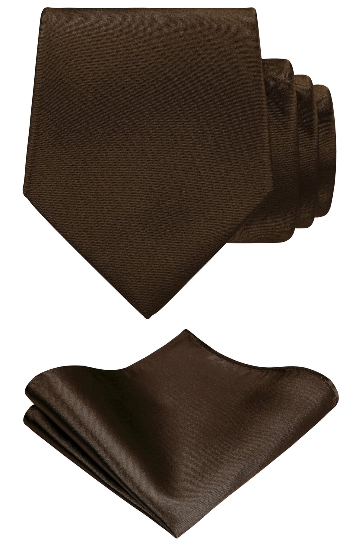 TIE G Solid Satin Woven dyed Color Formal Black Necktie and Pocket Square Sets in Gift Box Jansha Store