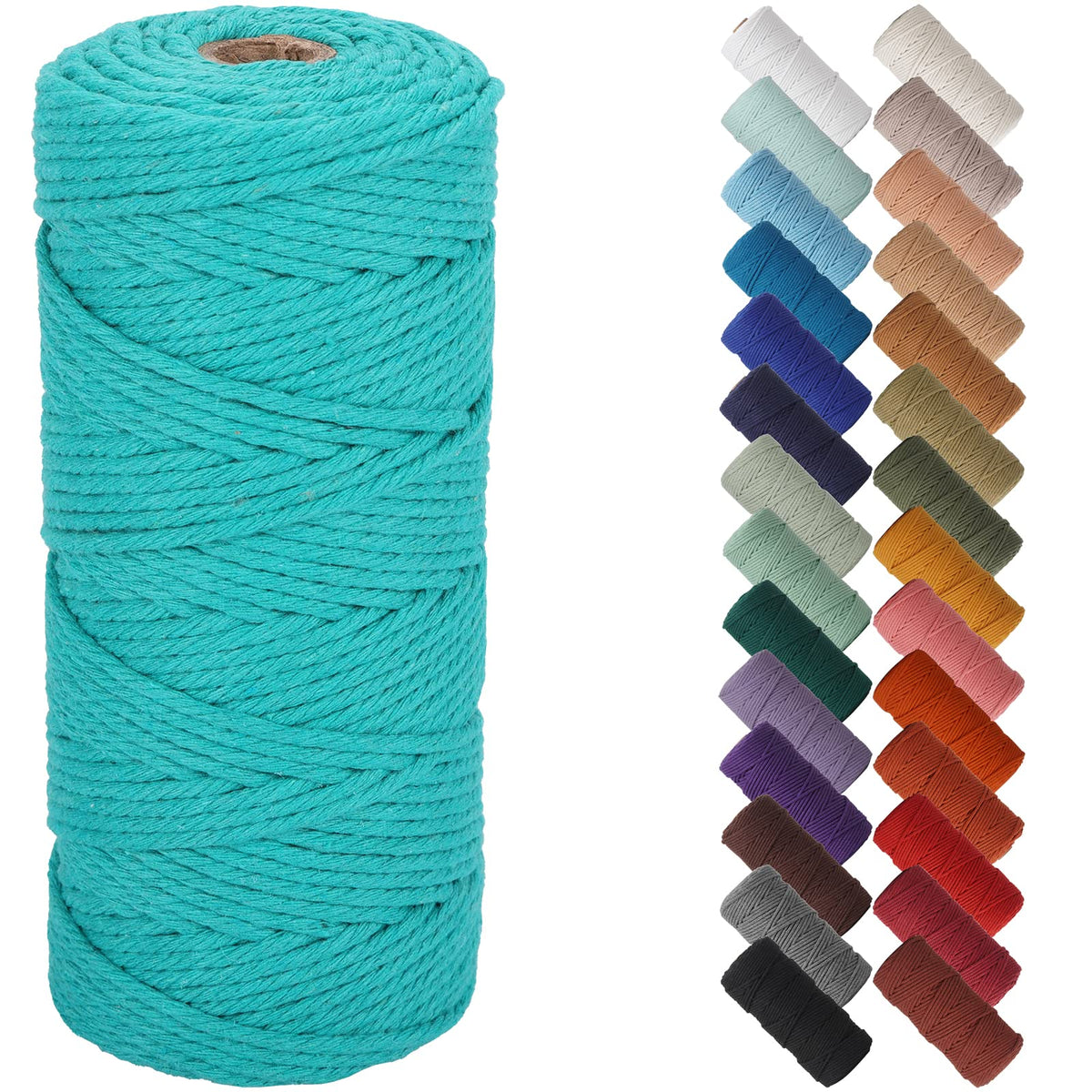 NOANTA Baby Blue Macrame Cord 3mm x 109yards, Cotton Rope Macrame Yarn Jansha Store