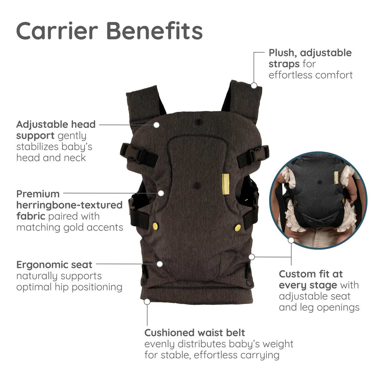 Infantino Flip 4-in-1 Baby Carrier Convertible Ergonomic, Rainbow Jansha Store