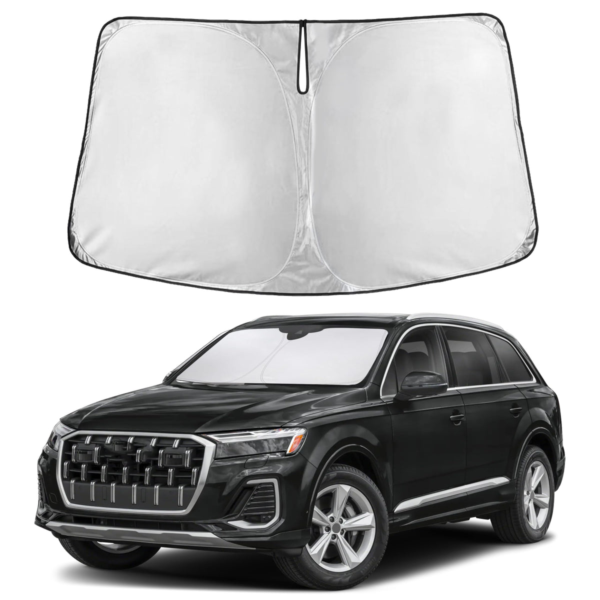 Autovir Windshield Sun Shade, Foldable Car Window Shades, 280T Visor Shade Jansha Store