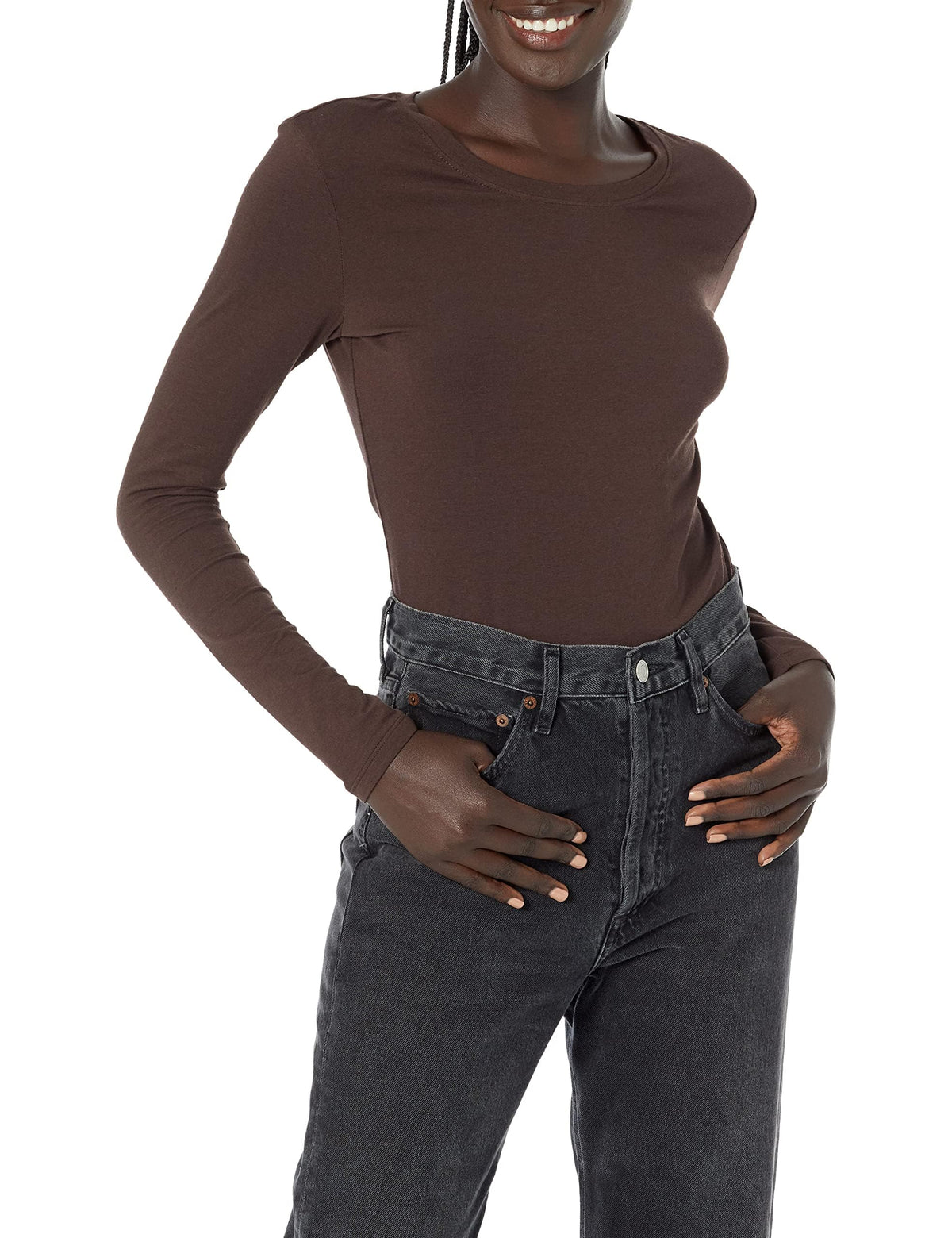 Amazon Essentials Women's Regular-Fit Long-Sleeve Crewneck T-Shirt Jansha Store