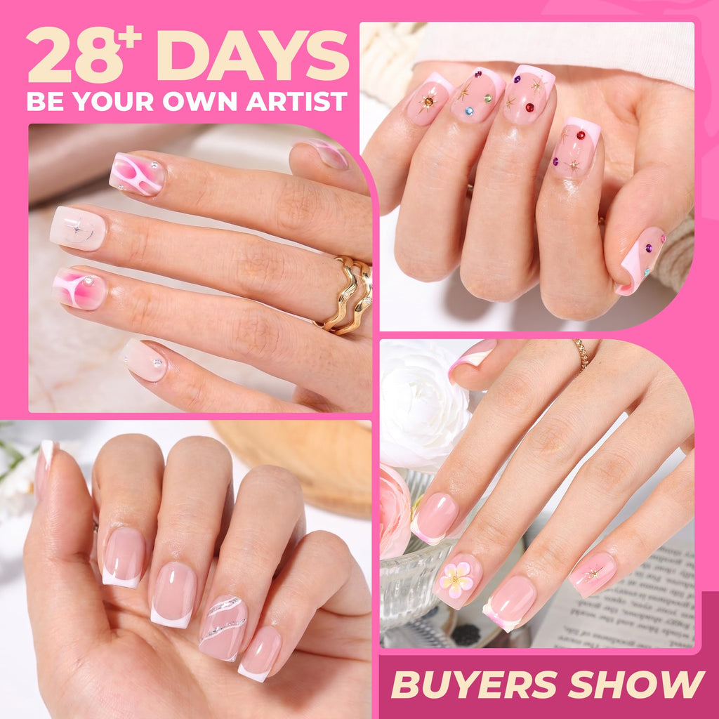 UNA GELLA Short Almond Nail Tips 504PCS Short Fake Nails Soft Press Ons Jansha Store