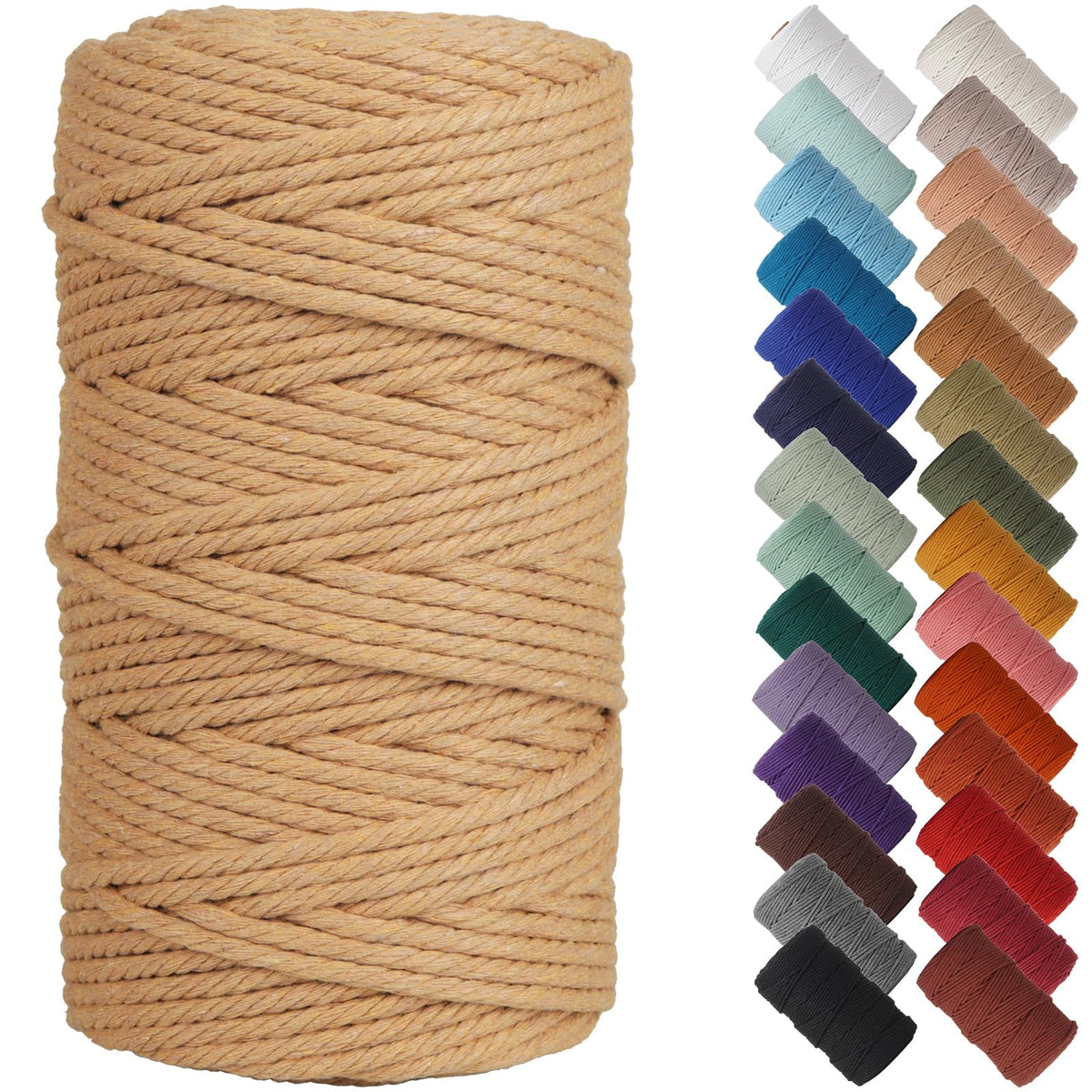 NOANTA Baby Blue Macrame Cord 3mm x 109yards, Cotton Rope Macrame Yarn Jansha Store