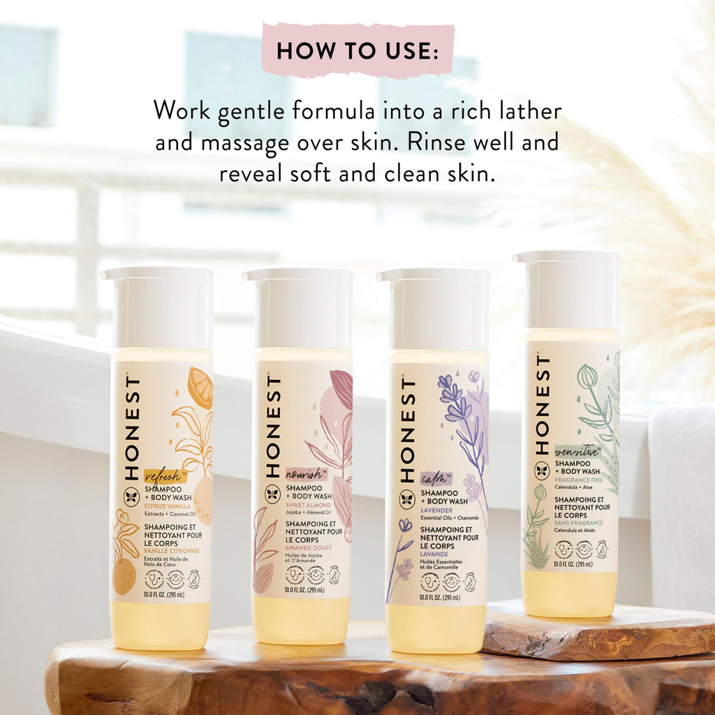 The Honest Company Shampoo & Body Wash, Tear-Free, Fragrance-Free, 10 fl oz Jansha Store