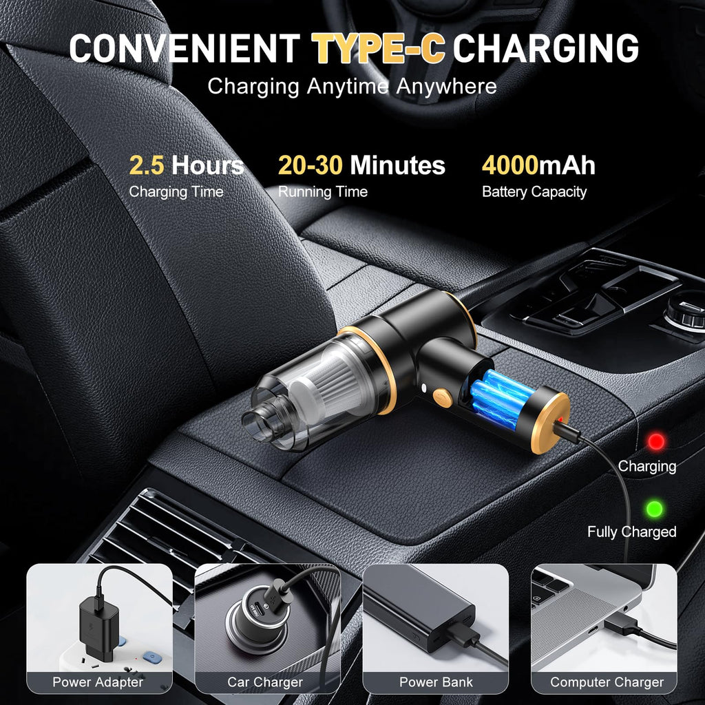 KMM Handheld Car Vacuum Cleaner, Hand Held Vacuum & Air Duster Jansha Store