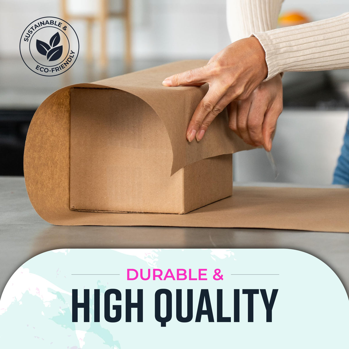 Large Brown Kraft Paper Roll - 36" x 1200" (100 ft) - Made in USA - Ideal for Gift Wrapping, Packing, Moving, Postal, Shipping, Parcel, Wall Art, Crafts, Bulletin Boards, Floor Cover or Table Runner Jansha Store