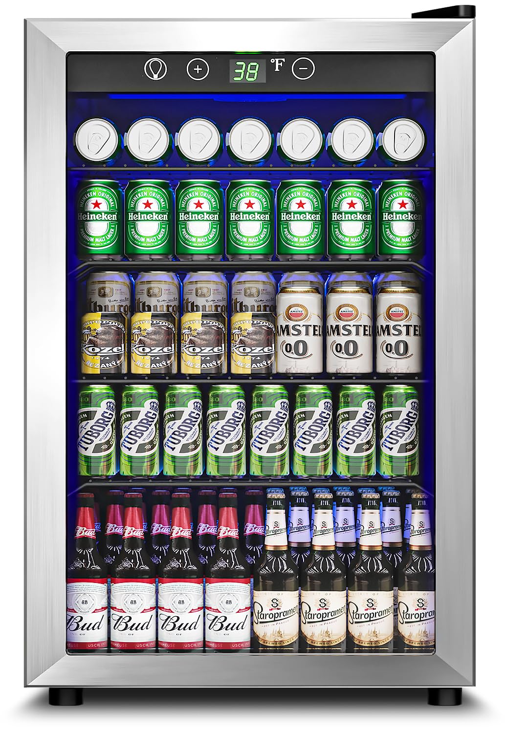Feelfunn 3.2 Cu. Ft. Beverage Refrigerator, 126-Can Mini Fridge, 34-64°F Jansha Store