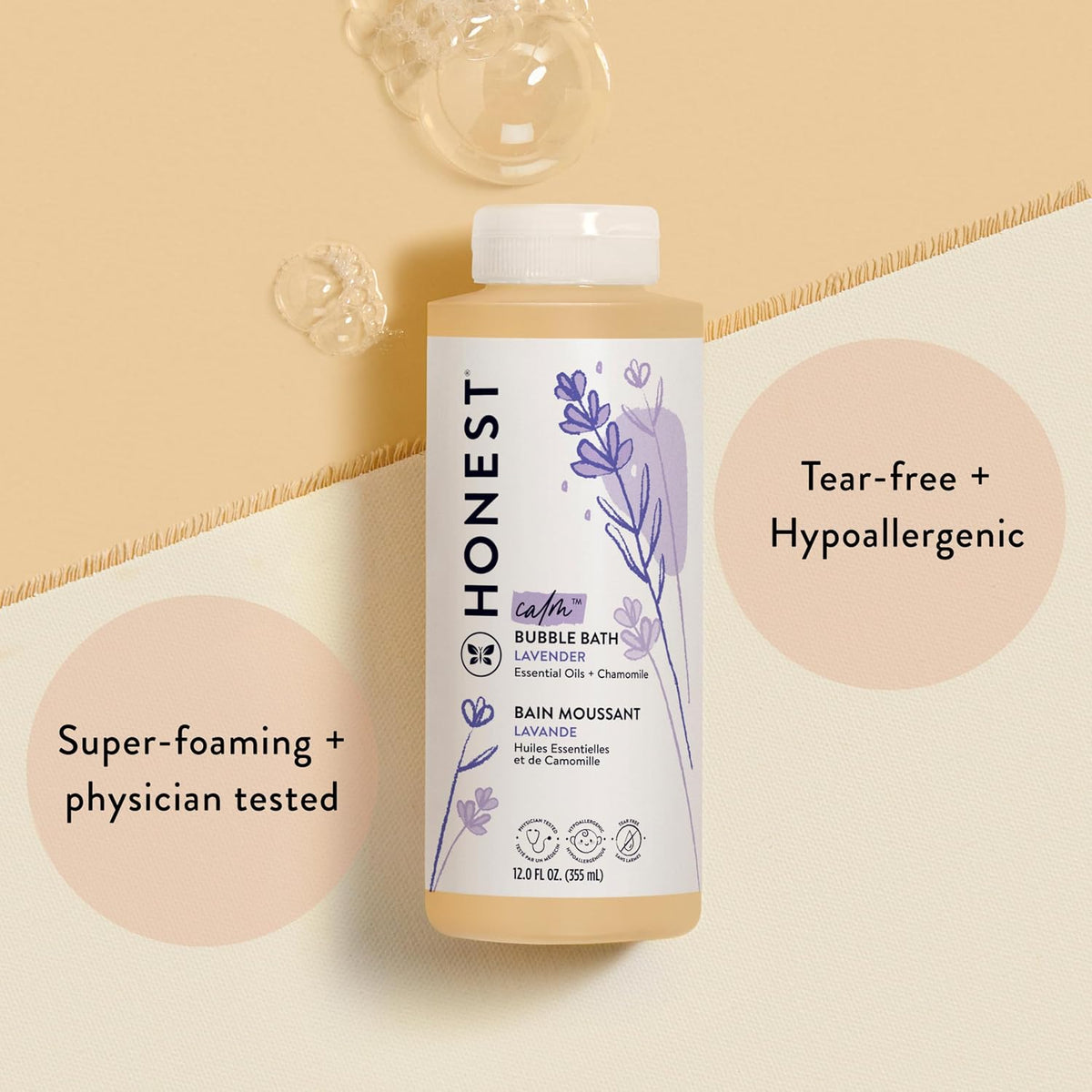 The Honest Company Bubble Bath, Hypoallergenic, Lavender Calm, 12 fl oz Jansha Store