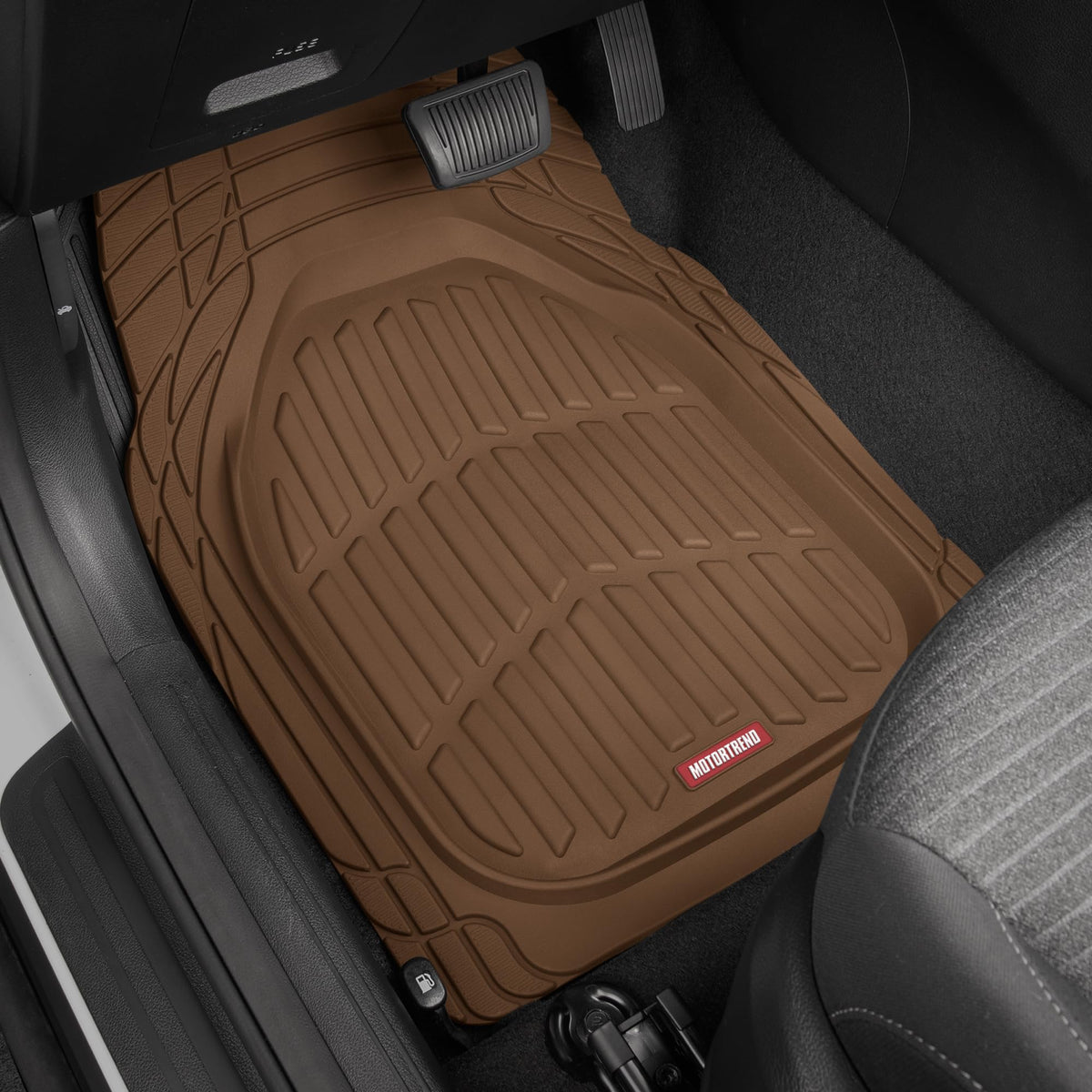 Motor Trend FlexTough Floor Mats for Cars, Black Deep Dish All-Weather Car Mats, Waterproof Trim-to Fit Automotive Floor Mats for Cars Trucks SUV, Universal Floor Liner Car Accessories Jansha Store