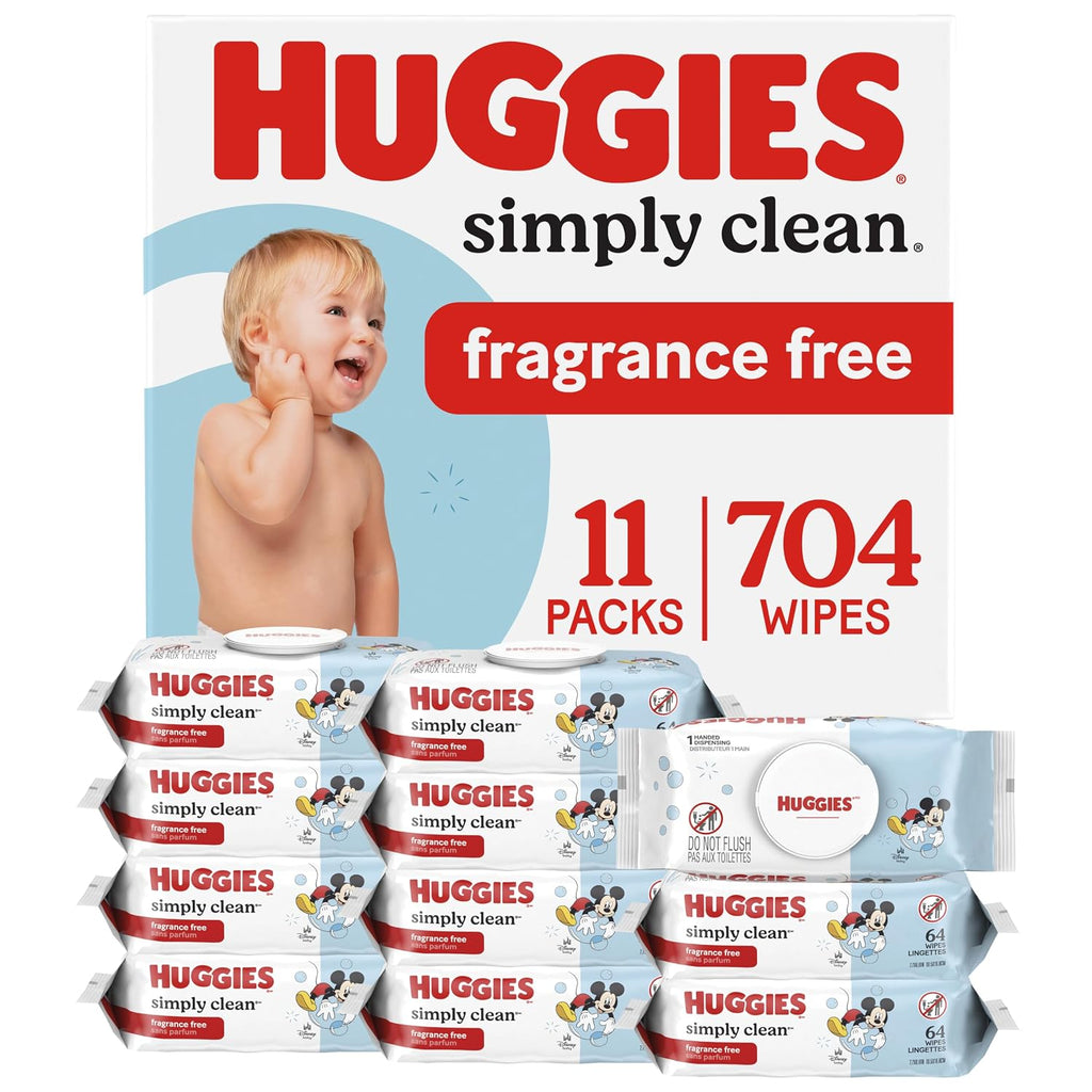 Huggies Simply Clean Baby Wipes, Unscented, 11 Packs, 704 Wipes Jansha Store