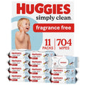 Huggies Simply Clean Baby Wipes, Unscented, 11 Packs, 704 Wipes Jansha Store